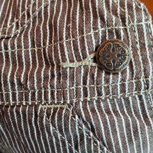 Oshkosh Baby Shortalls Overall Shorts Adjustable Straps Hickory Stripe 12 Months - Picture 8 of 8